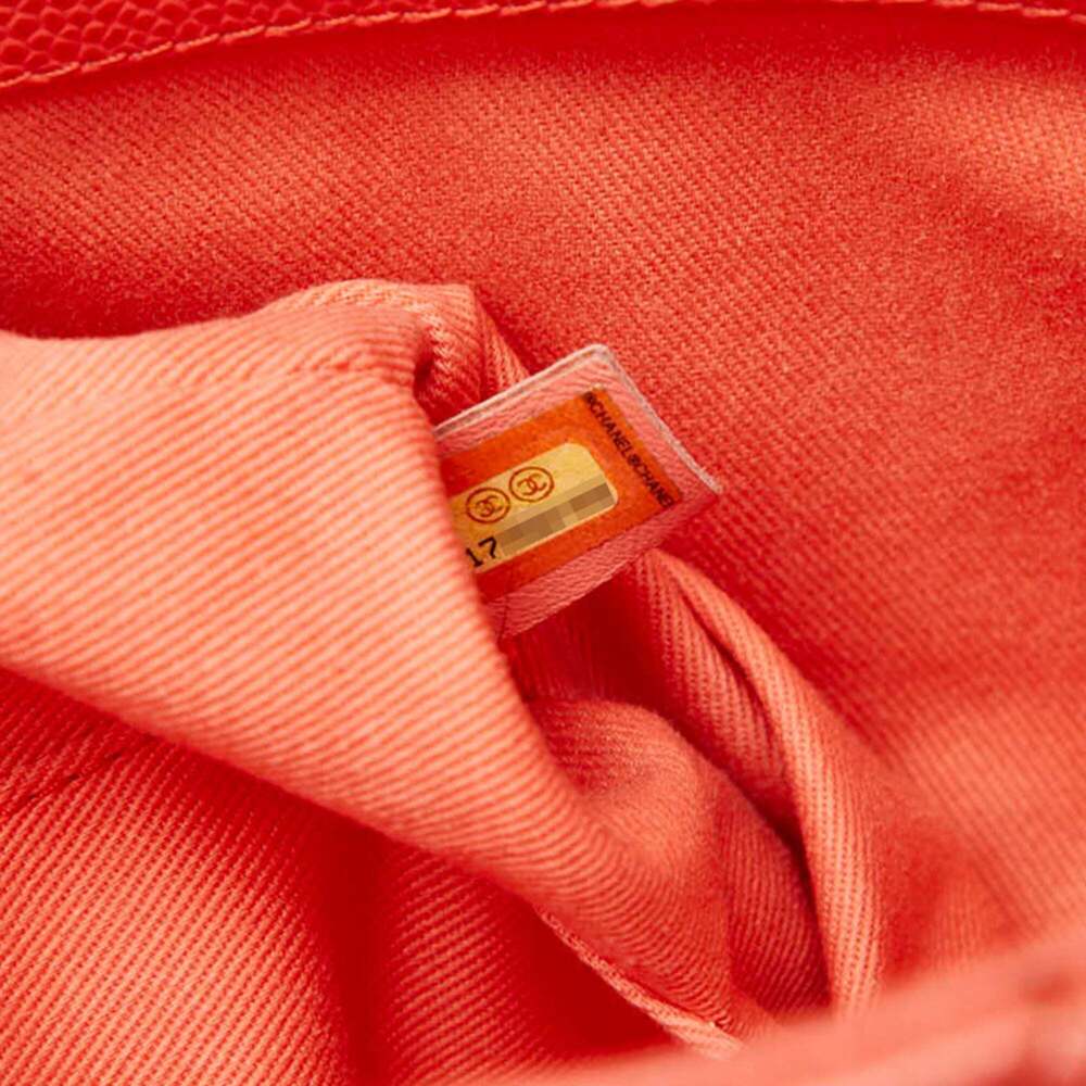 CHANEL Orange Caviar Leather Logo Shoulder Bag - Picture 12 of 12